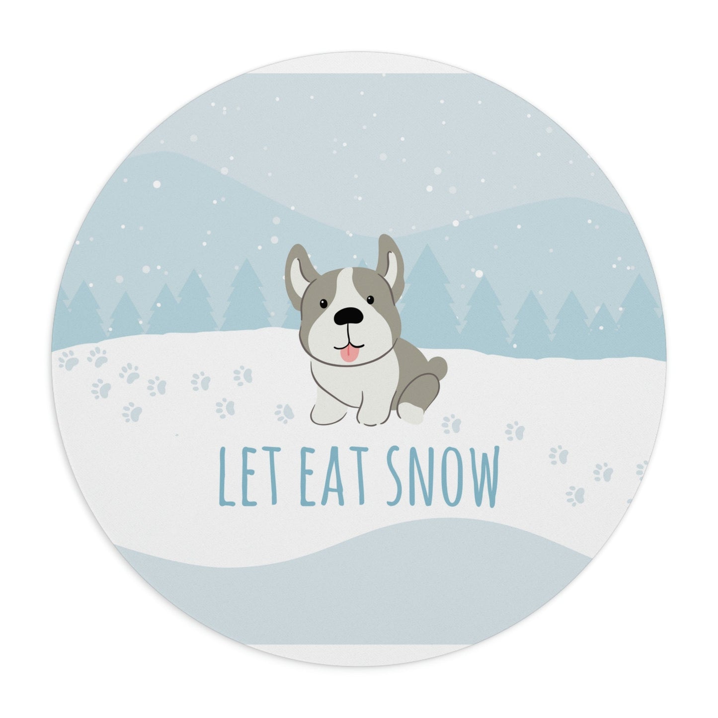 Let Eat Snow Cute Dog Anime Snow Ergonomic Non-slip Creative Design Mouse Pad Ichaku [Perfect Gifts Selection]