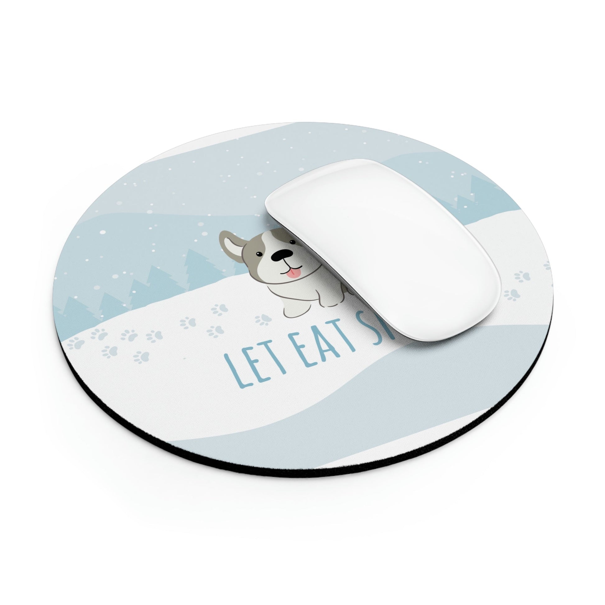 Let Eat Snow Cute Dog Anime Snow Ergonomic Non-slip Creative Design Mouse Pad Ichaku [Perfect Gifts Selection]