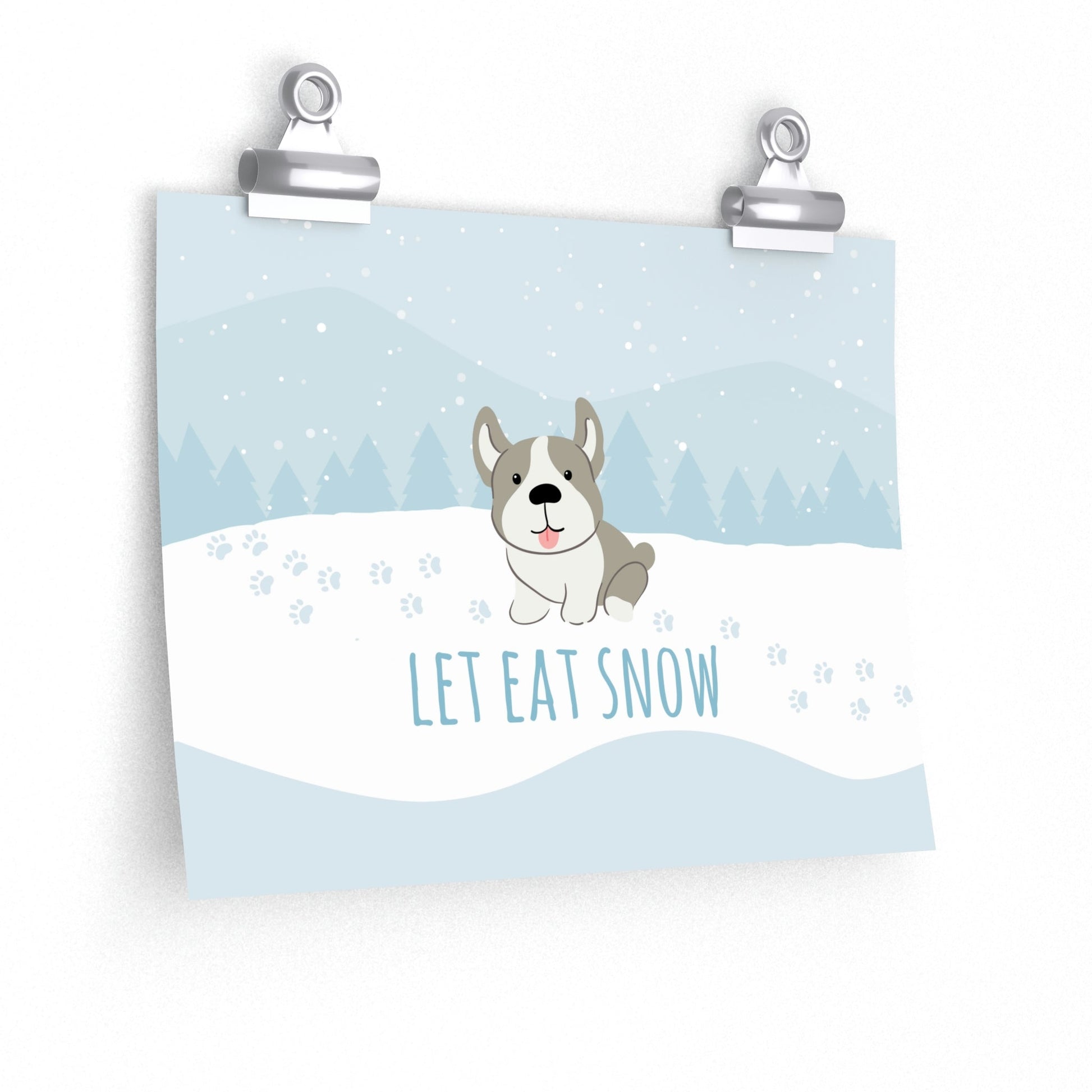 Let Eat Snow Cute Dog Anime Snow Premium Matte Horizontal Posters Ichaku [Perfect Gifts Selection]
