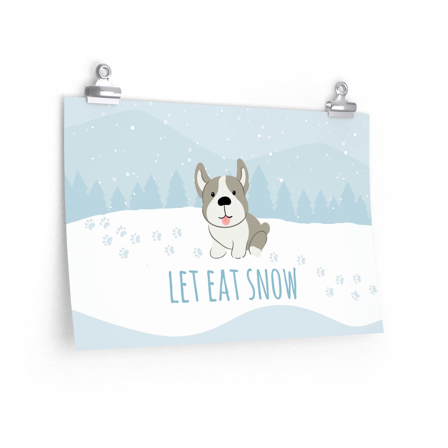 Let Eat Snow Cute Dog Anime Snow Premium Matte Horizontal Posters Ichaku [Perfect Gifts Selection]