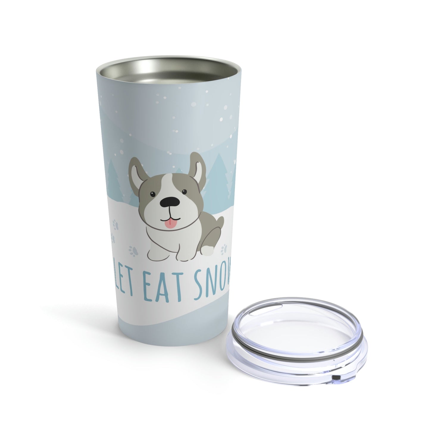 Let Eat Snow Cute Dog Anime Snow Stainless Steel Hot or Cold Vacuum Tumbler 20oz Ichaku [Perfect Gifts Selection]