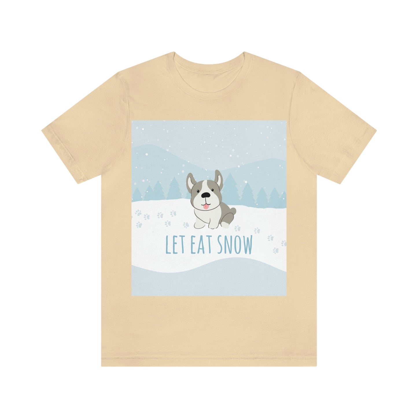 Let Eat Snow Cute Dog Anime Snow Unisex Jersey Short Sleeve T-Shirt Ichaku [Perfect Gifts Selection]