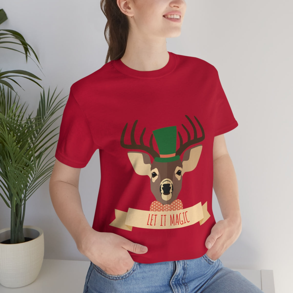 Let It Magic Christmas New Year Unisex Jersey Short Sleeve T-Shirt Ichaku [Perfect Gifts Selection]