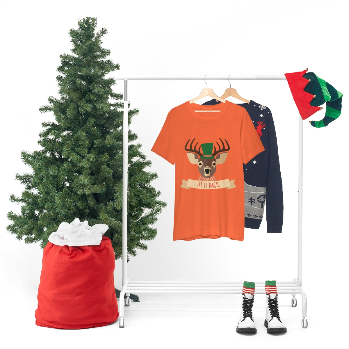 Let It Magic Christmas New Year Unisex Jersey Short Sleeve T-Shirt Ichaku [Perfect Gifts Selection]