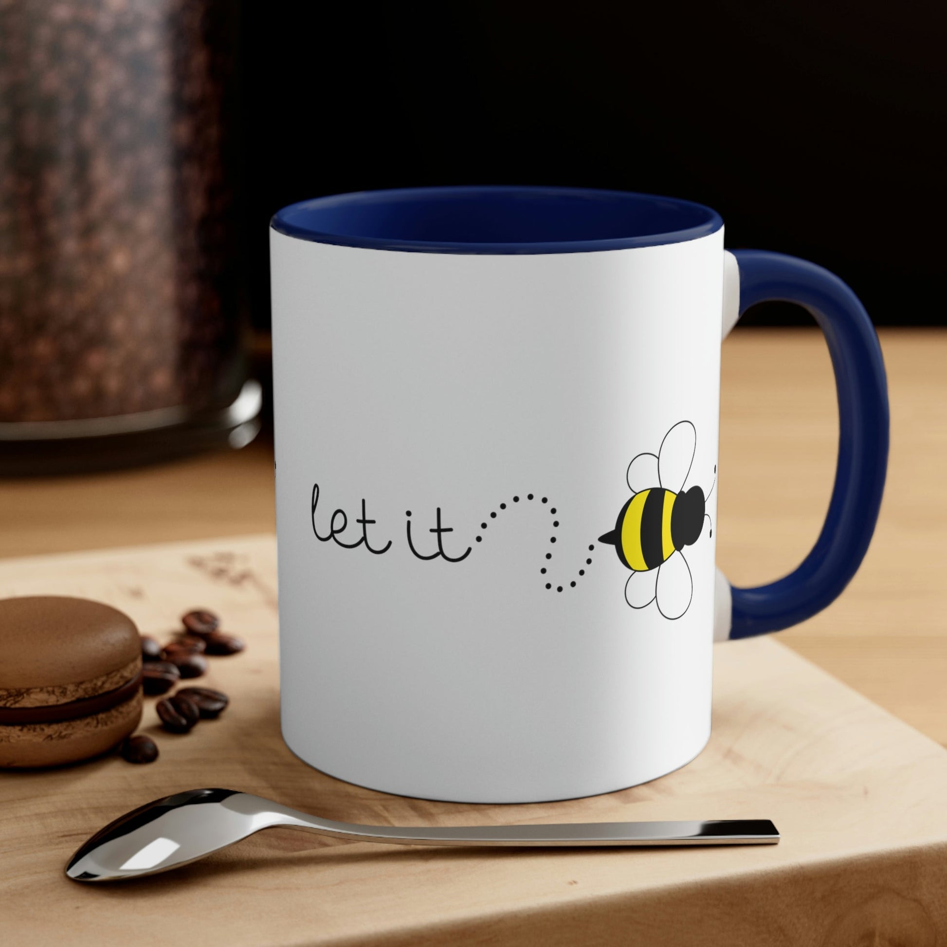 Let it Bee Positive Slogans Classic Accent Coffee Mug 11oz Ichaku [Perfect Gifts Selection]