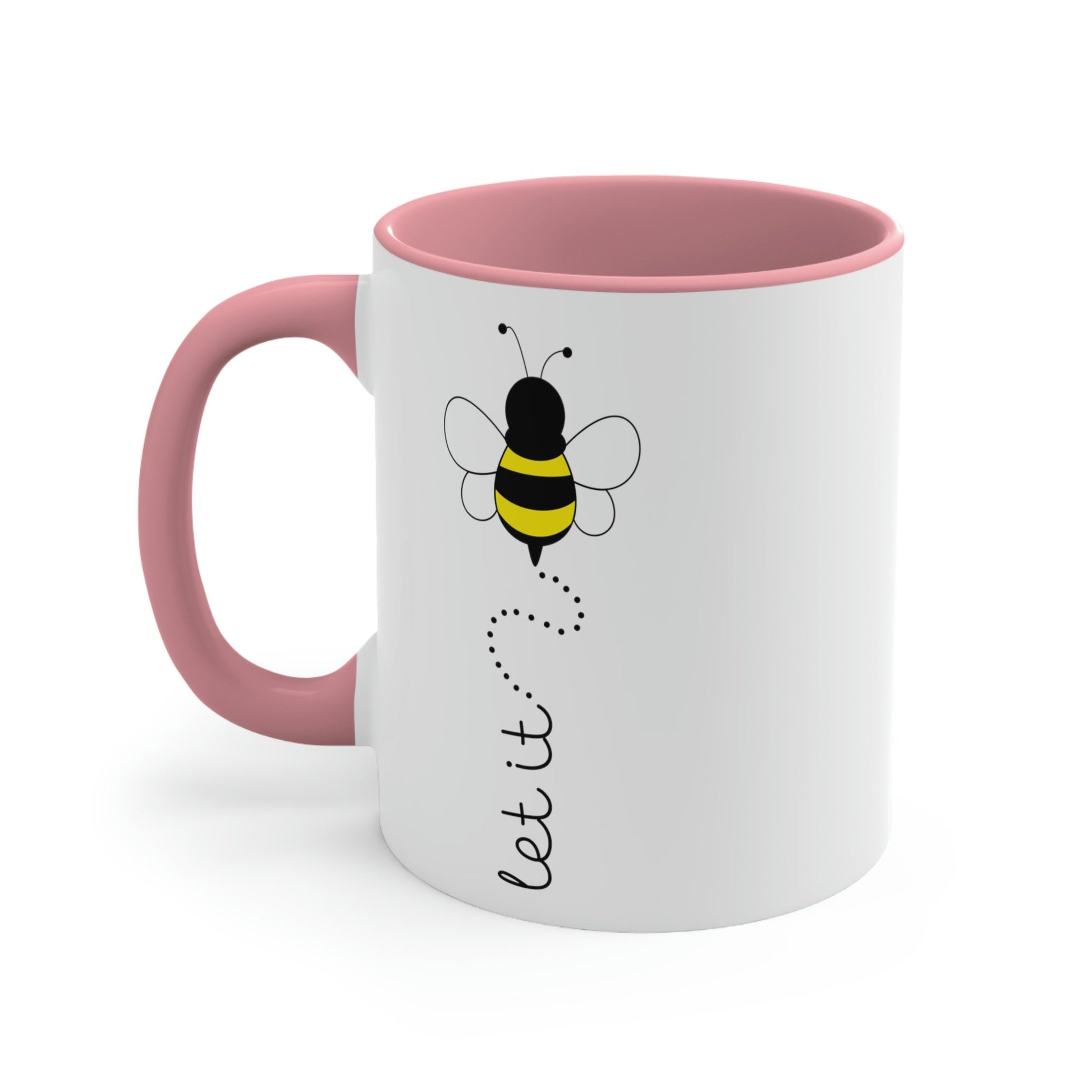 Let it Bee Positive Slogans Classic Accent Coffee Mug 11oz Ichaku [Perfect Gifts Selection]