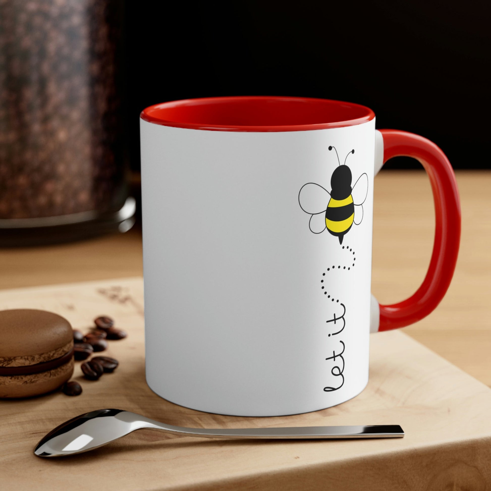 Let it Bee Positive Slogans Classic Accent Coffee Mug 11oz Ichaku [Perfect Gifts Selection]