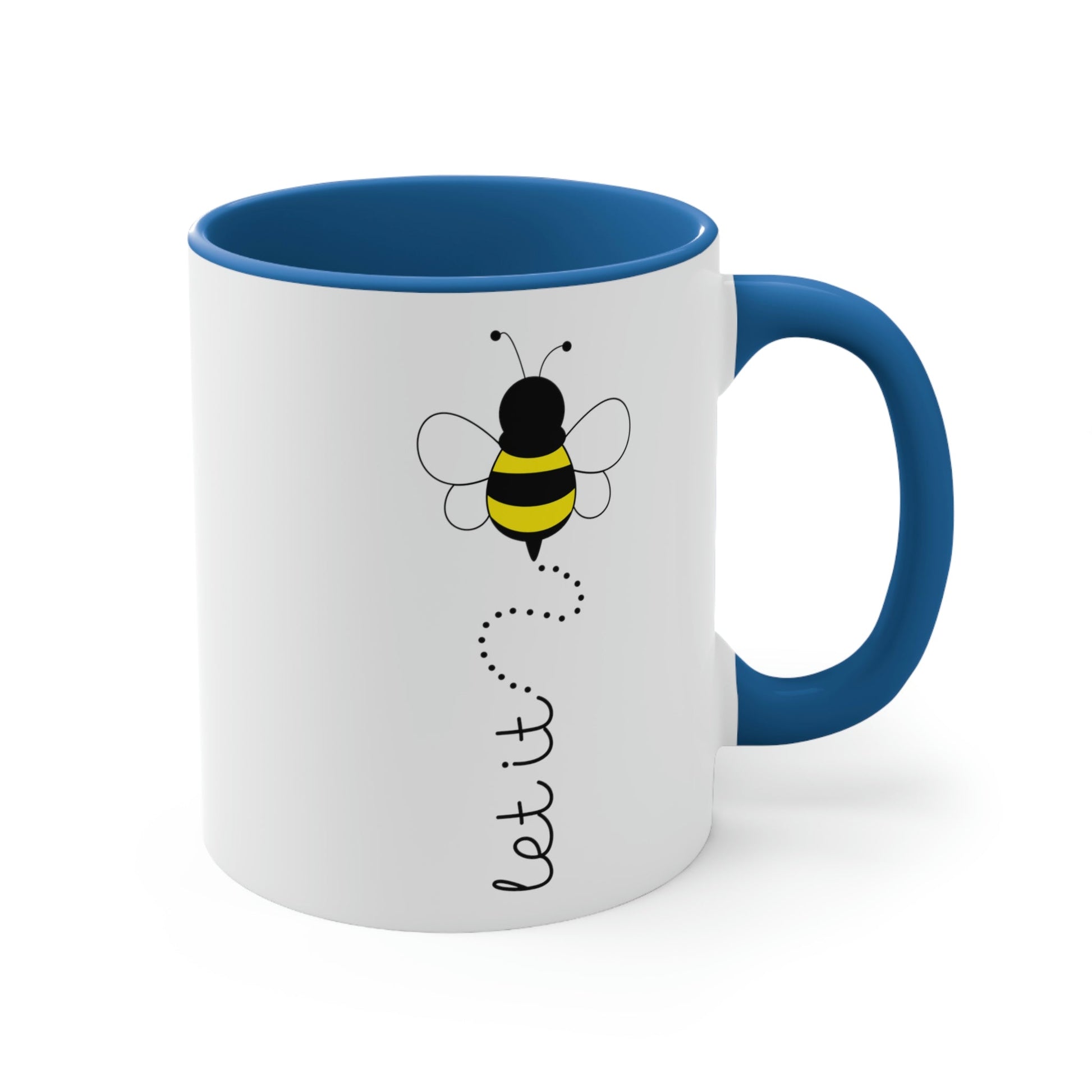 Let it Bee Positive Slogans Classic Accent Coffee Mug 11oz Ichaku [Perfect Gifts Selection]
