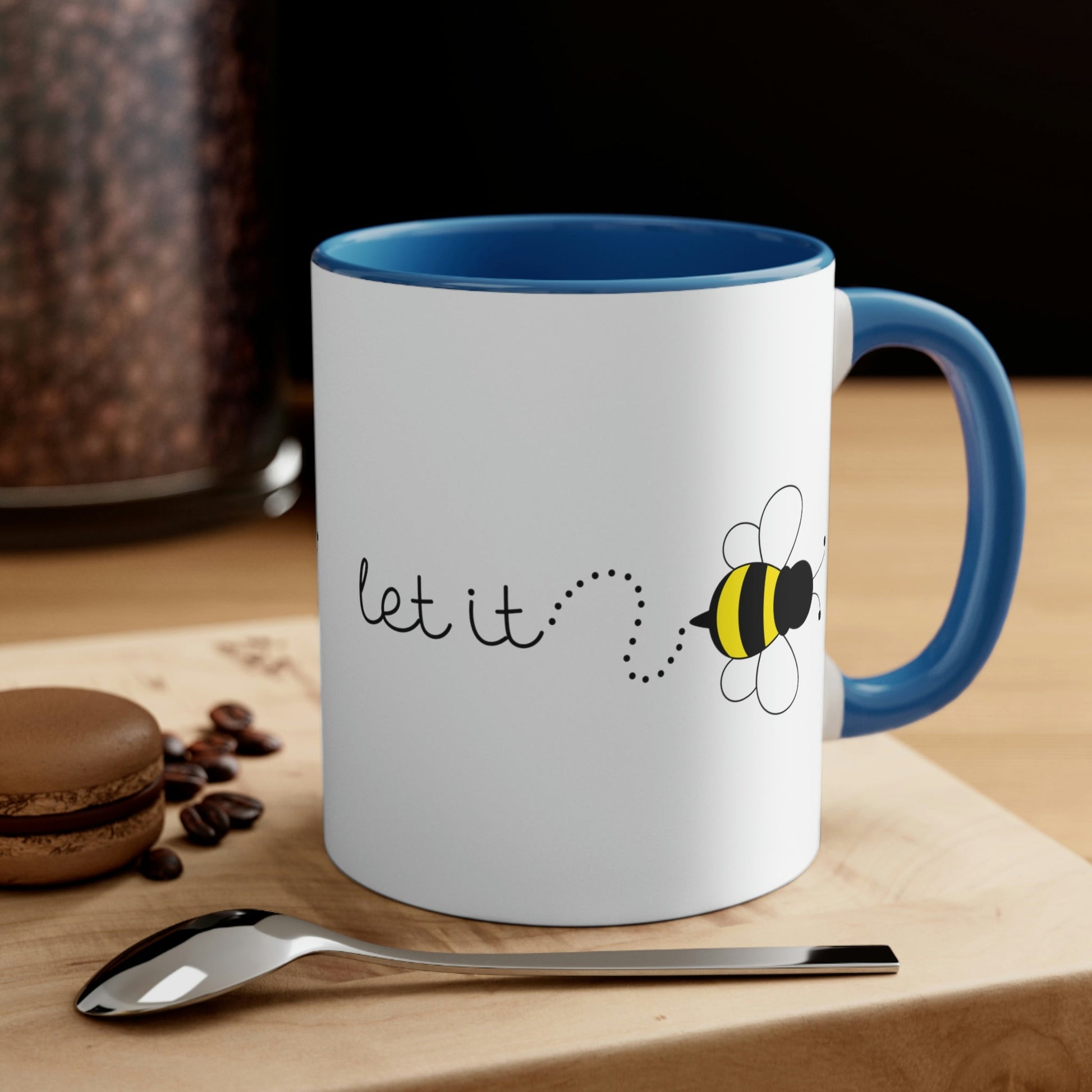 Let it Bee Positive Slogans Classic Accent Coffee Mug 11oz Ichaku [Perfect Gifts Selection]