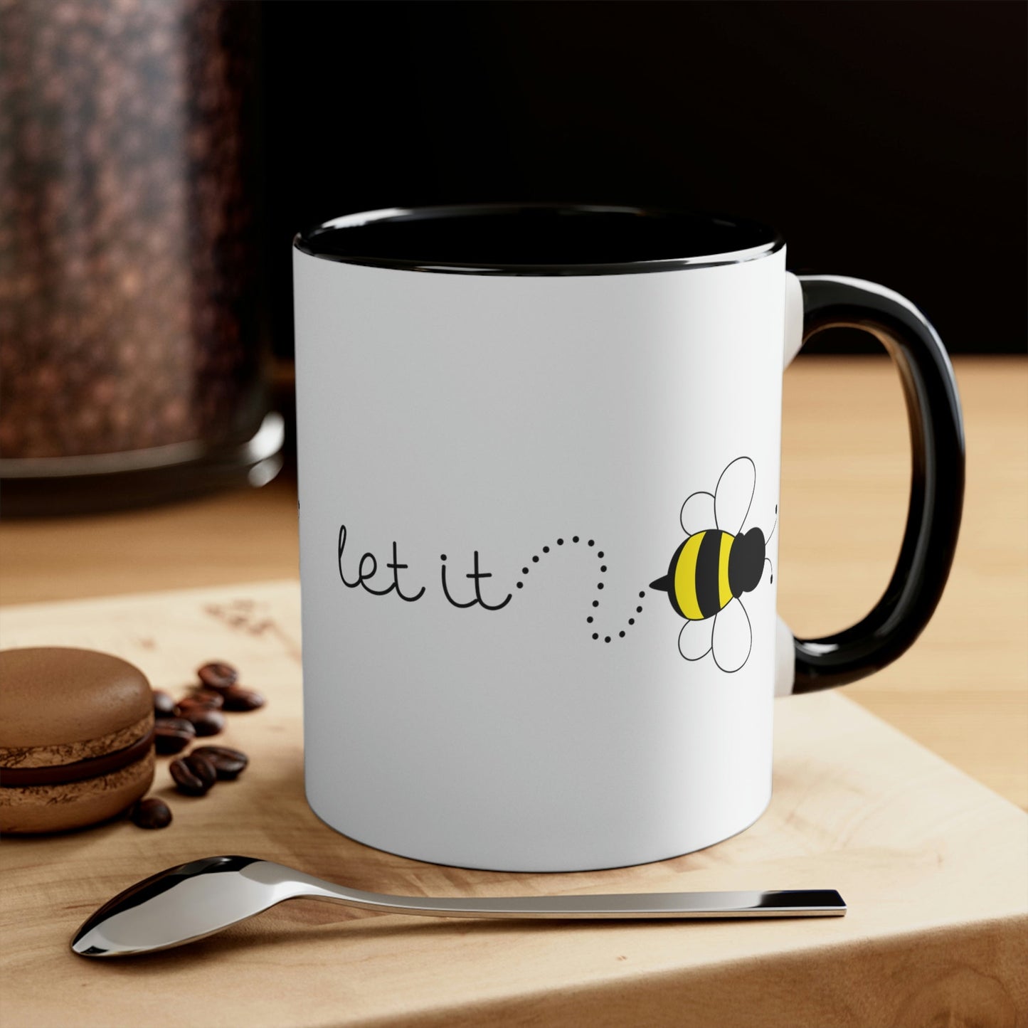 Let it Bee Positive Slogans Classic Accent Coffee Mug 11oz Ichaku [Perfect Gifts Selection]