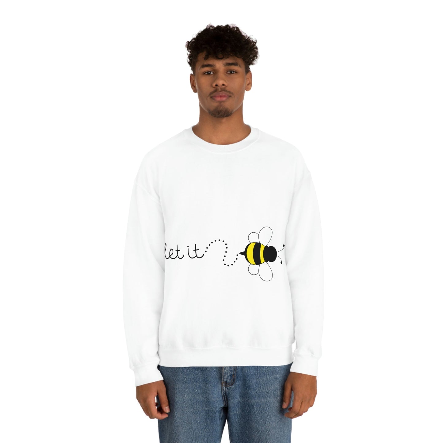 Let it Bee Positive Slogans Unisex Heavy Blend™ Crewneck Sweatshirt Ichaku [Perfect Gifts Selection]