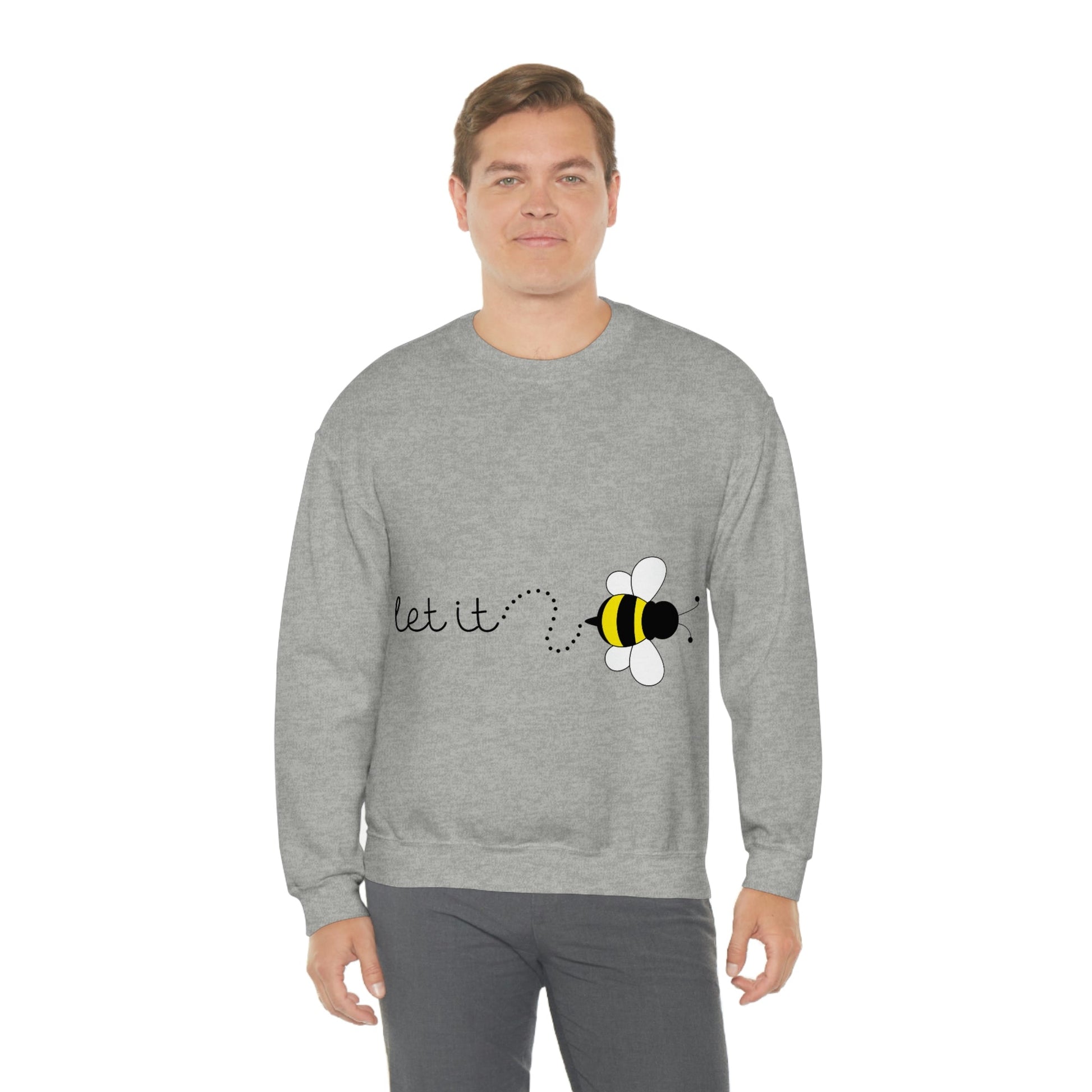 Let it Bee Positive Slogans Unisex Heavy Blend™ Crewneck Sweatshirt Ichaku [Perfect Gifts Selection]