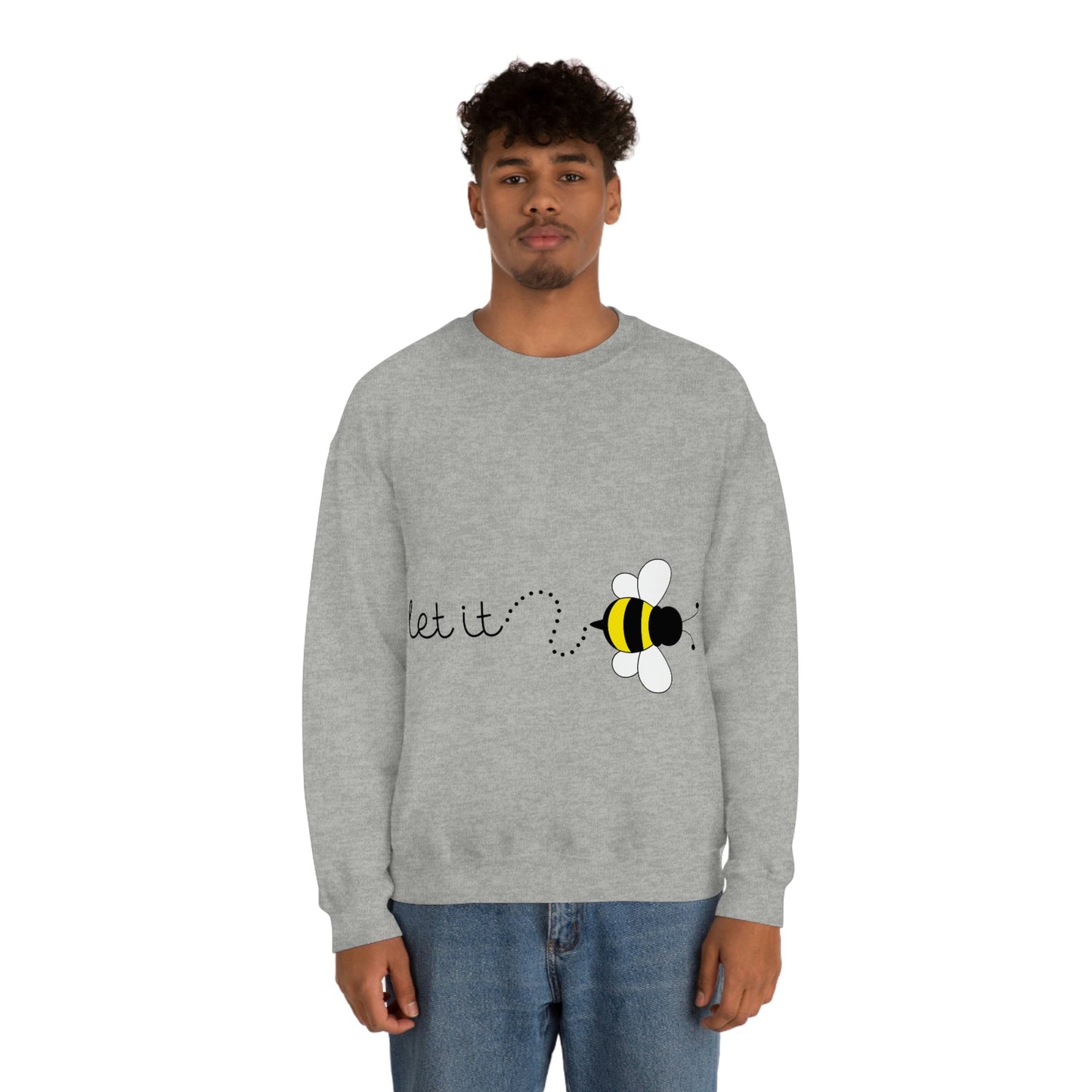 Let it Bee Positive Slogans Unisex Heavy Blend™ Crewneck Sweatshirt Ichaku [Perfect Gifts Selection]