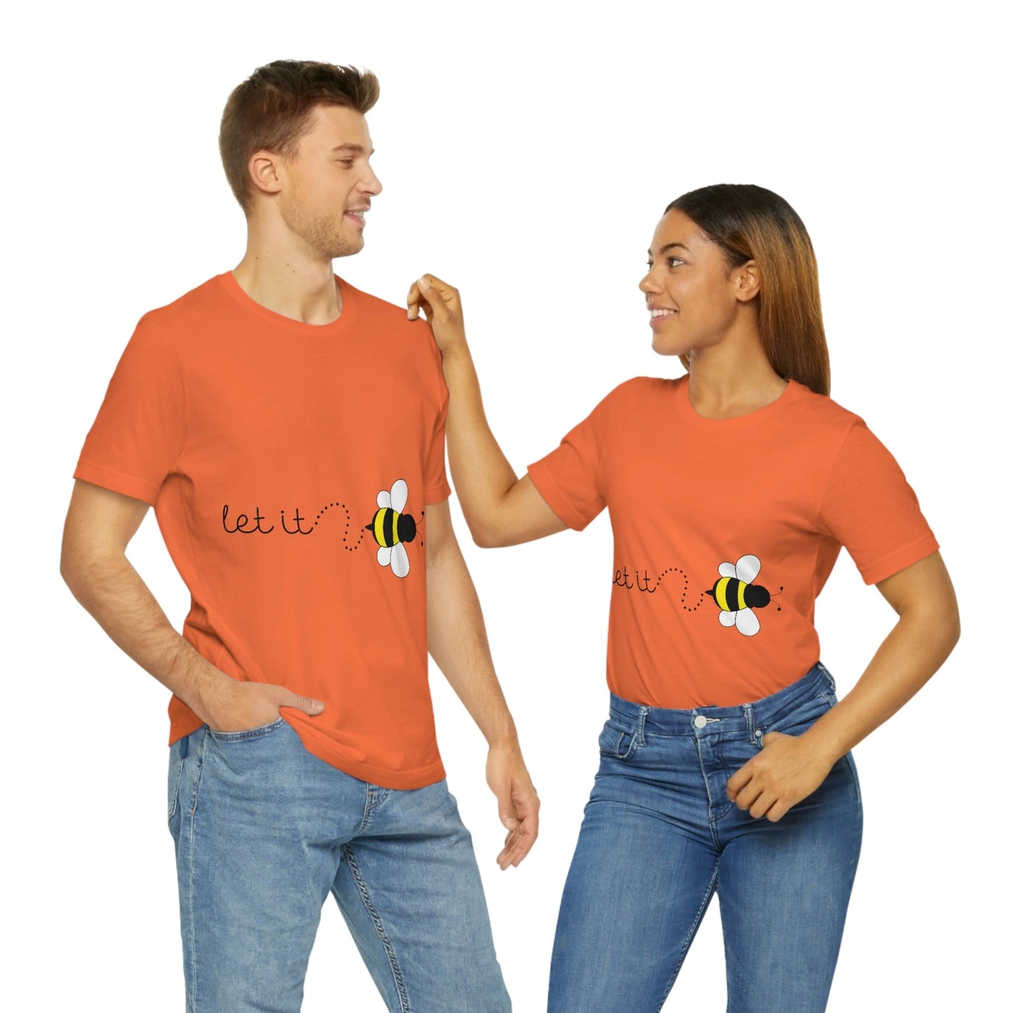 Let it Bee Positive Slogans Unisex Jersey Short Sleeve T-Shirt Ichaku [Perfect Gifts Selection]