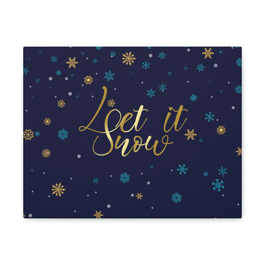 Let it Snow Pattern Christmas Typography Aesthetic Classic Art Canvas Gallery Wraps Ichaku [Perfect Gifts Selection]