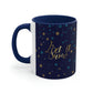 Let it Snow Pattern Christmas Typography Classic Accent Coffee Mug 11oz Ichaku [Perfect Gifts Selection]