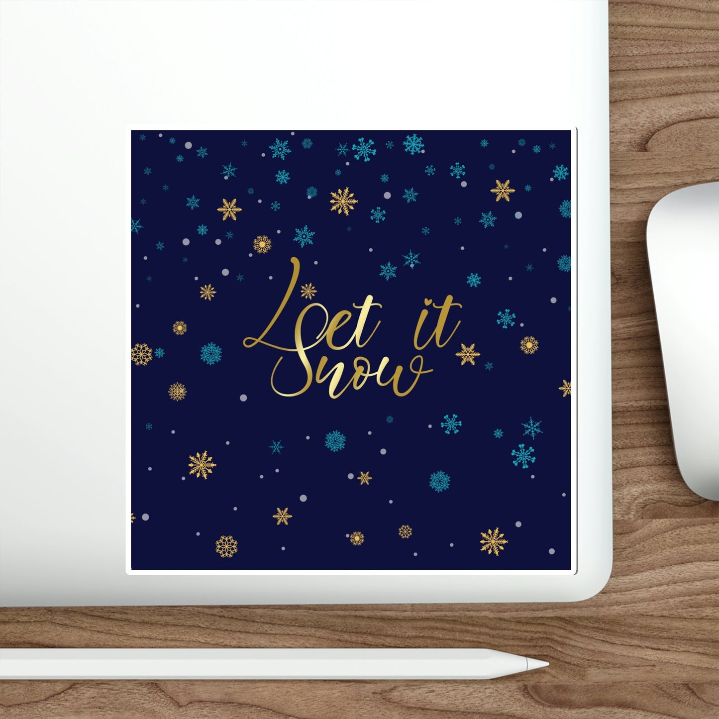Let it Snow Pattern Christmas Typography Die-Cut Sticker Ichaku [Perfect Gifts Selection]