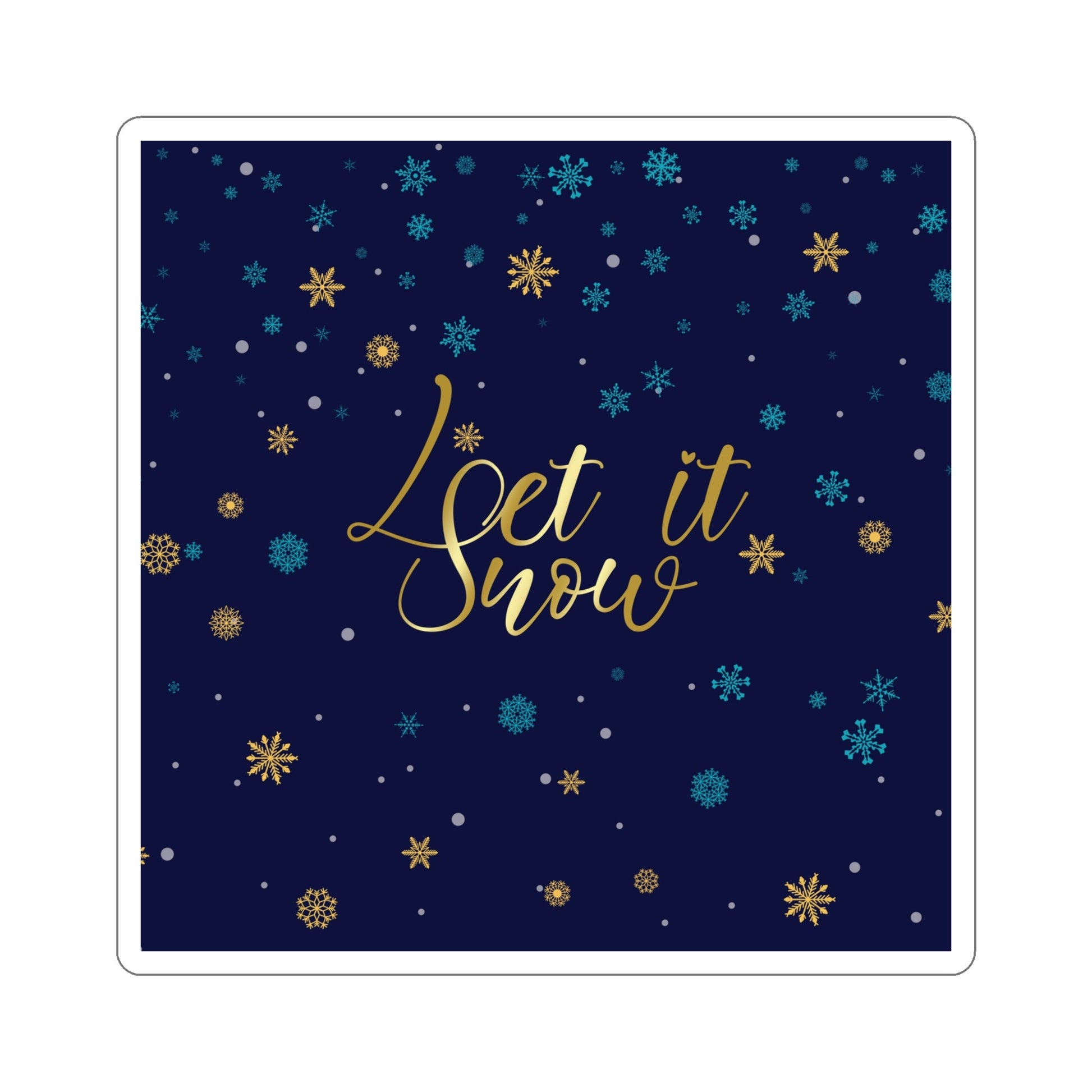 Let it Snow Pattern Christmas Typography Die-Cut Sticker Ichaku [Perfect Gifts Selection]