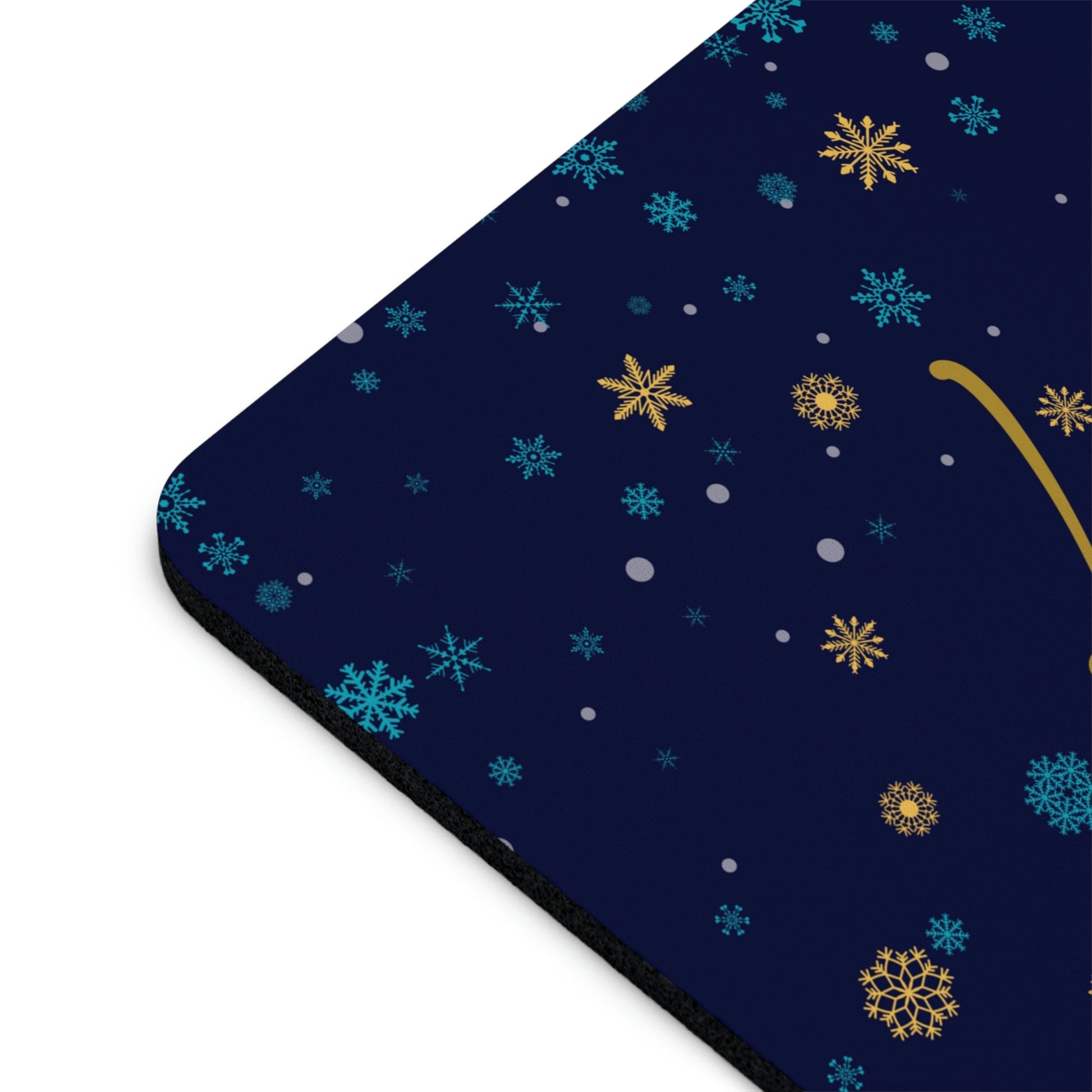 Let it Snow Pattern Christmas Typography Ergonomic Non-slip Creative Design Mouse Pad Ichaku [Perfect Gifts Selection]