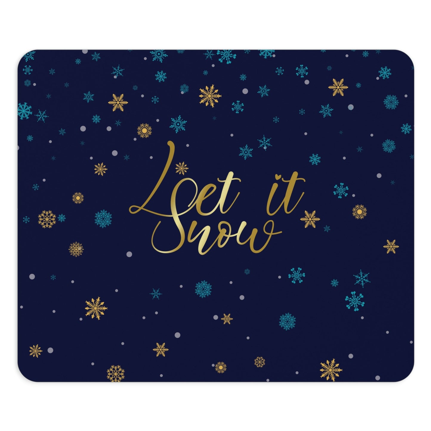 Let it Snow Pattern Christmas Typography Ergonomic Non-slip Creative Design Mouse Pad Ichaku [Perfect Gifts Selection]