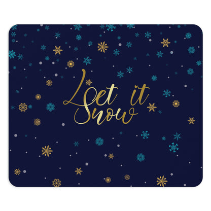 Let it Snow Pattern Christmas Typography Ergonomic Non-slip Creative Design Mouse Pad Ichaku [Perfect Gifts Selection]