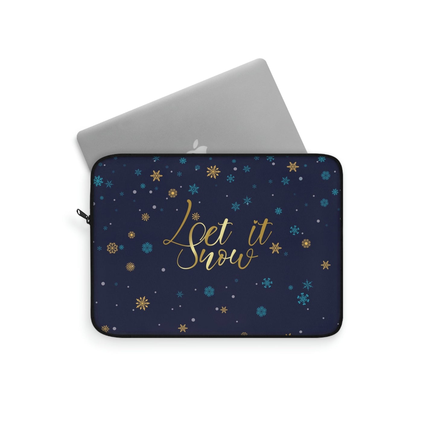 Let it Snow Pattern Christmas Typography Laptop Sleeve Ichaku [Perfect Gifts Selection]