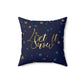 Let it Snow Pattern Christmas Typography Spun Polyester Square Pillow Ichaku [Perfect Gifts Selection]