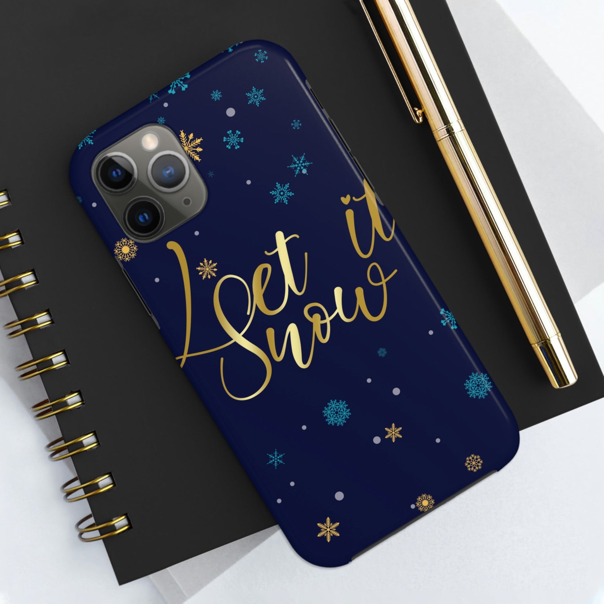 Let it Snow Pattern Christmas Typography Tough Phone Cases Case-Mate Ichaku [Perfect Gifts Selection]