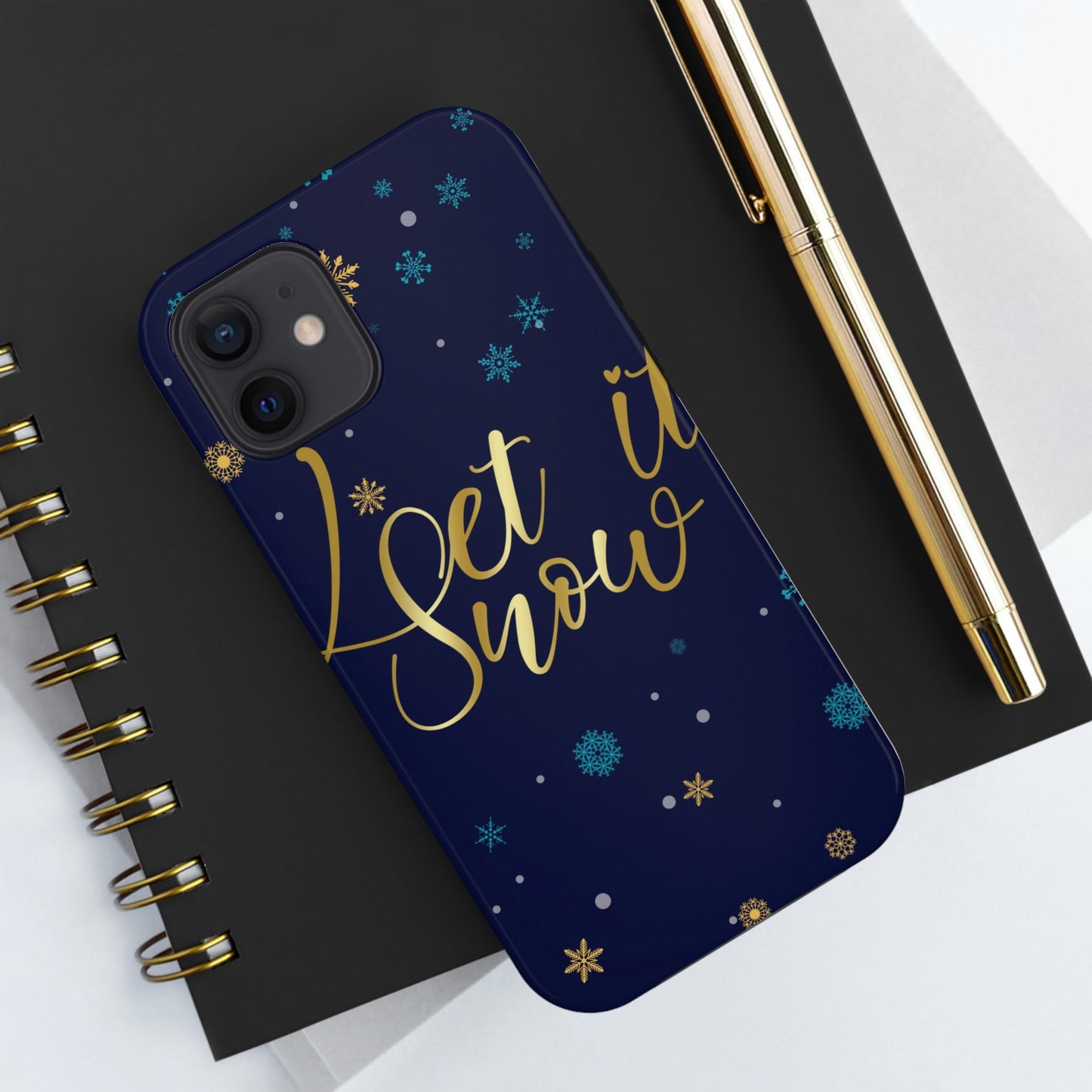 Let it Snow Pattern Christmas Typography Tough Phone Cases Case-Mate Ichaku [Perfect Gifts Selection]