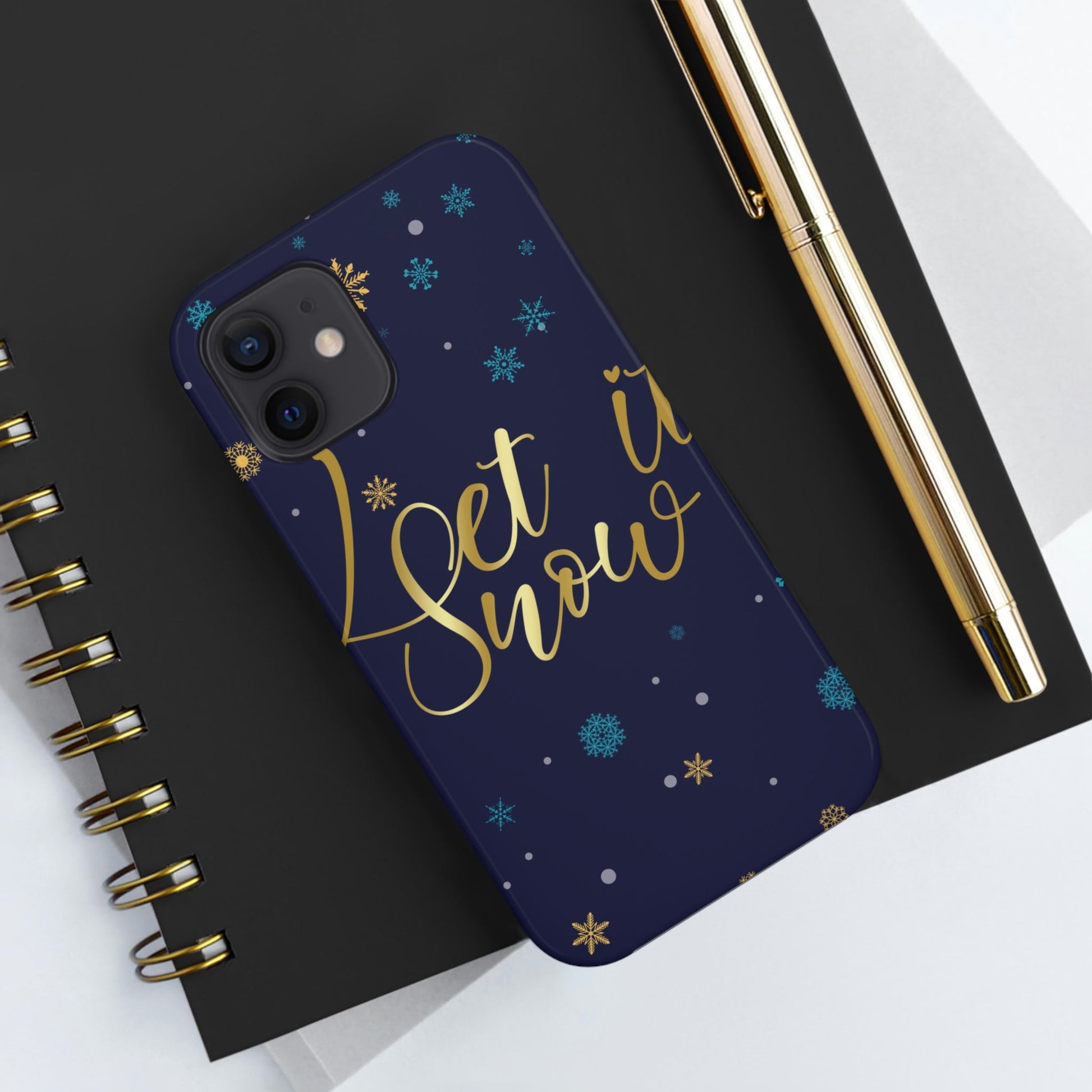 Let it Snow Pattern Christmas Typography Tough Phone Cases Case-Mate Ichaku [Perfect Gifts Selection]