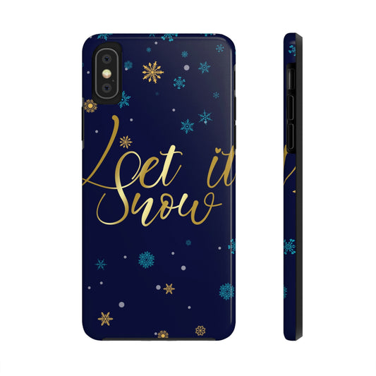 Let it Snow Pattern Christmas Typography Tough Phone Cases Case-Mate Ichaku [Perfect Gifts Selection]