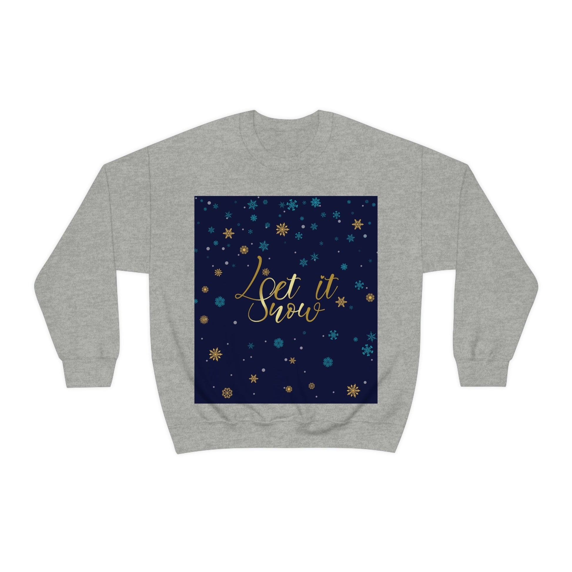 Let it Snow Pattern Christmas Typography Unisex Heavy Blend™ Crewneck Sweatshirt Ichaku [Perfect Gifts Selection]