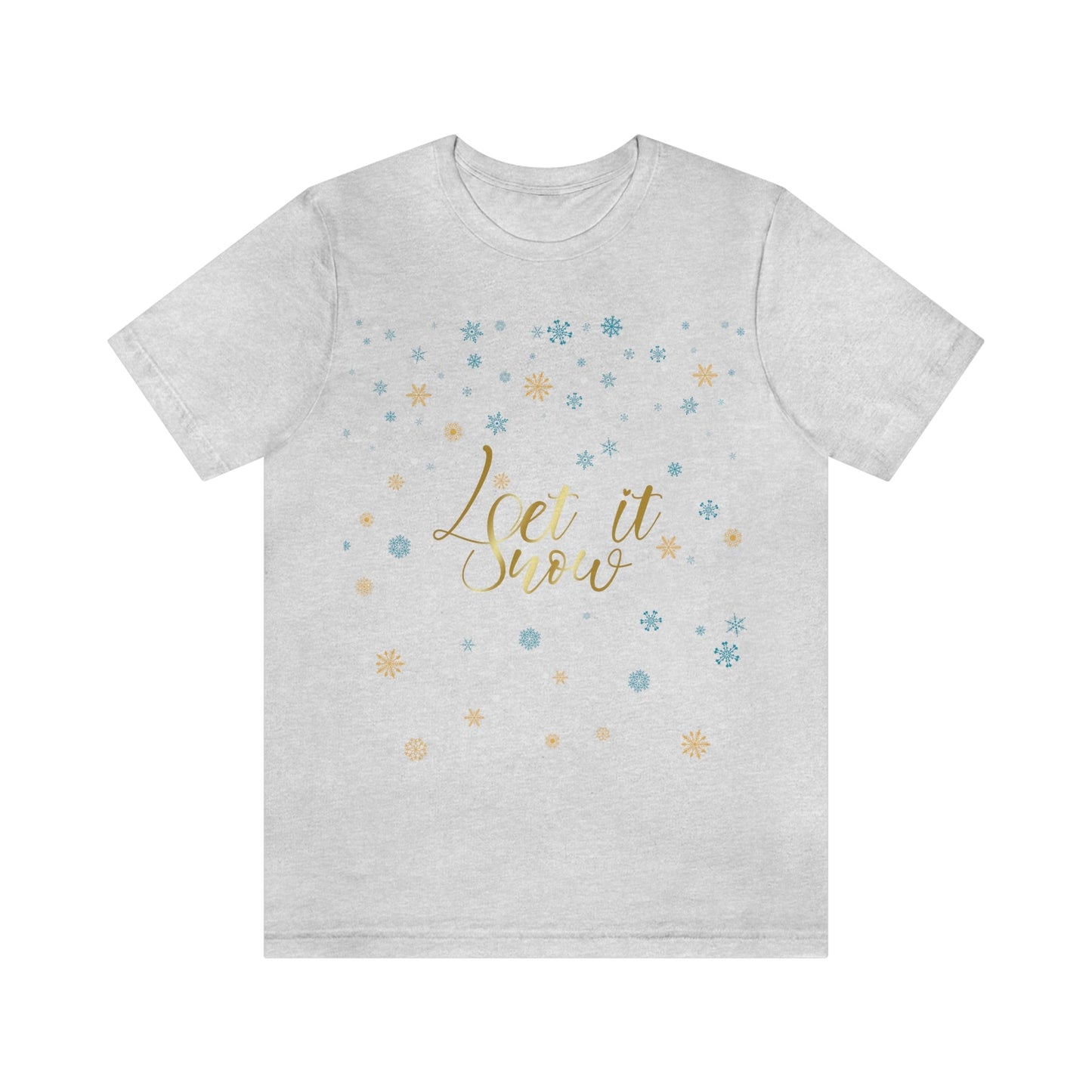 Let it Snow Pattern Christmas Typography Unisex Jersey Short Sleeve T-Shirt Ichaku [Perfect Gifts Selection]