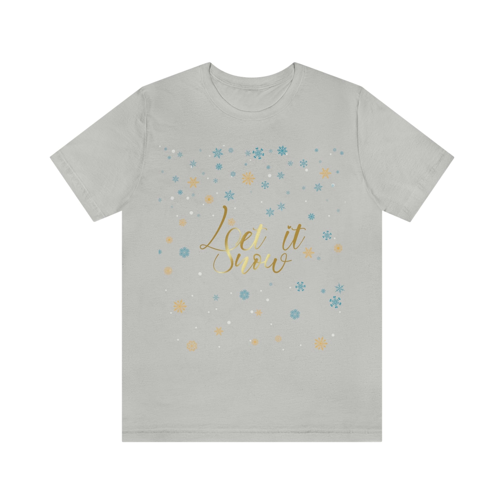 Let it Snow Pattern Christmas Typography Unisex Jersey Short Sleeve T-Shirt Ichaku [Perfect Gifts Selection]