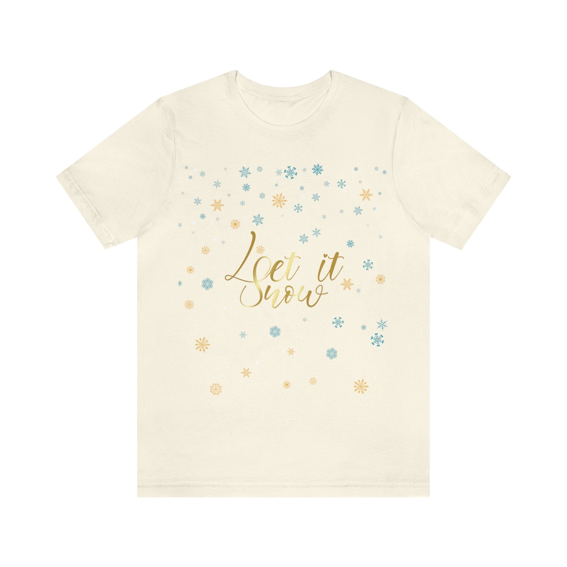 Let it Snow Pattern Christmas Typography Unisex Jersey Short Sleeve T-Shirt Ichaku [Perfect Gifts Selection]