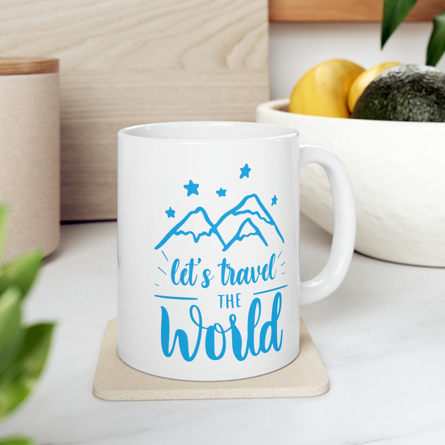 Let`s Travel the World Vacation Landscape Explore Ceramic Mug 11oz Ichaku [Perfect Gifts Selection]