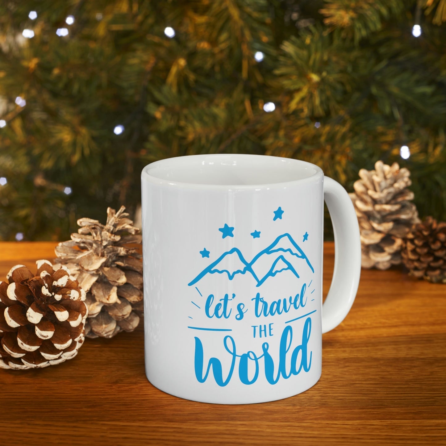 Let`s Travel the World Vacation Landscape Explore Ceramic Mug 11oz Ichaku [Perfect Gifts Selection]