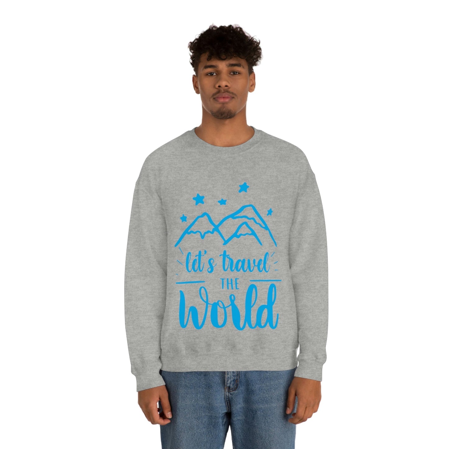 Let`s Travel the World Vacation Landscape Explore Unisex Heavy Blend™ Crewneck Sweatshirt Ichaku [Perfect Gifts Selection]