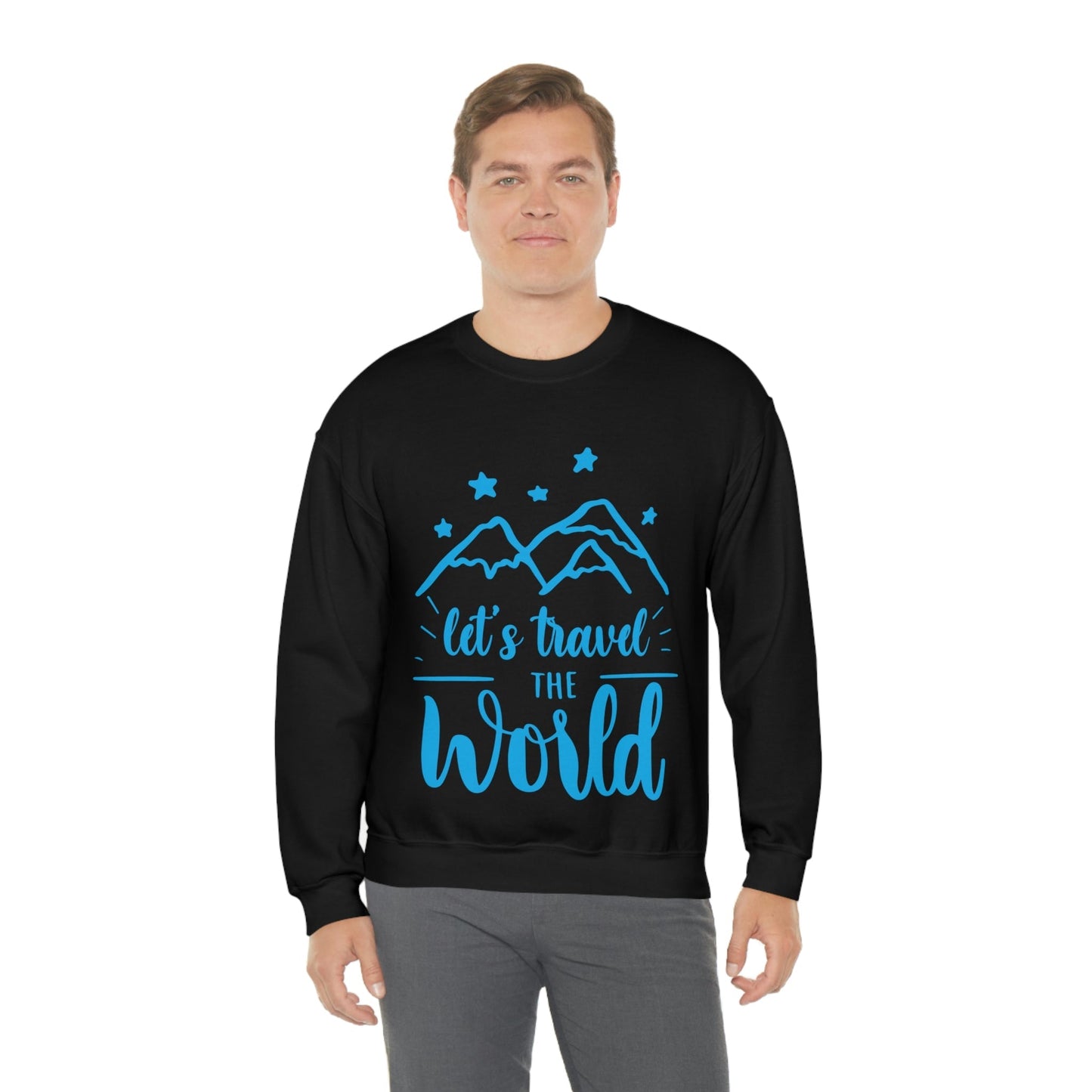 Let`s Travel the World Vacation Landscape Explore Unisex Heavy Blend™ Crewneck Sweatshirt Ichaku [Perfect Gifts Selection]