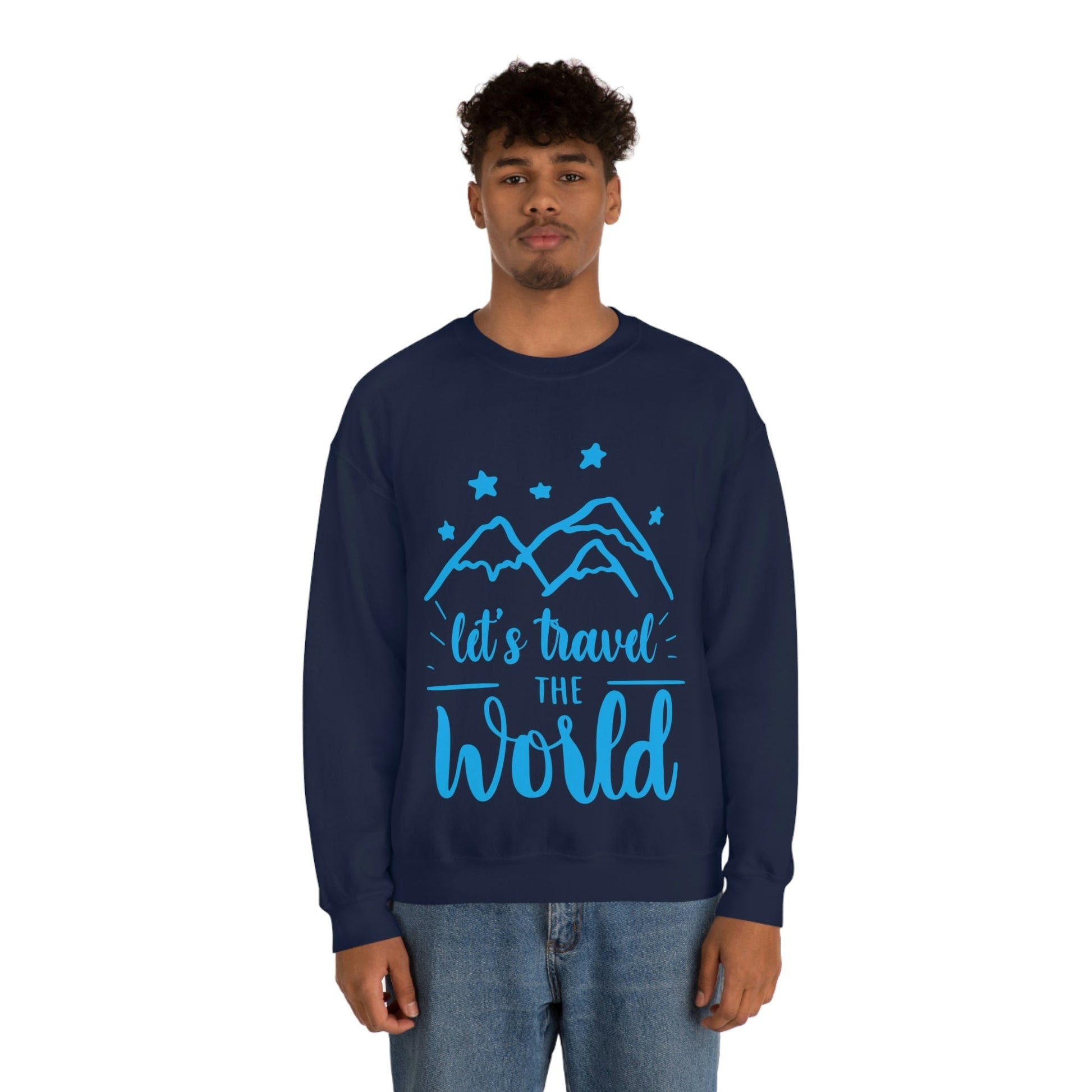 Let`s Travel the World Vacation Landscape Explore Unisex Heavy Blend™ Crewneck Sweatshirt Ichaku [Perfect Gifts Selection]