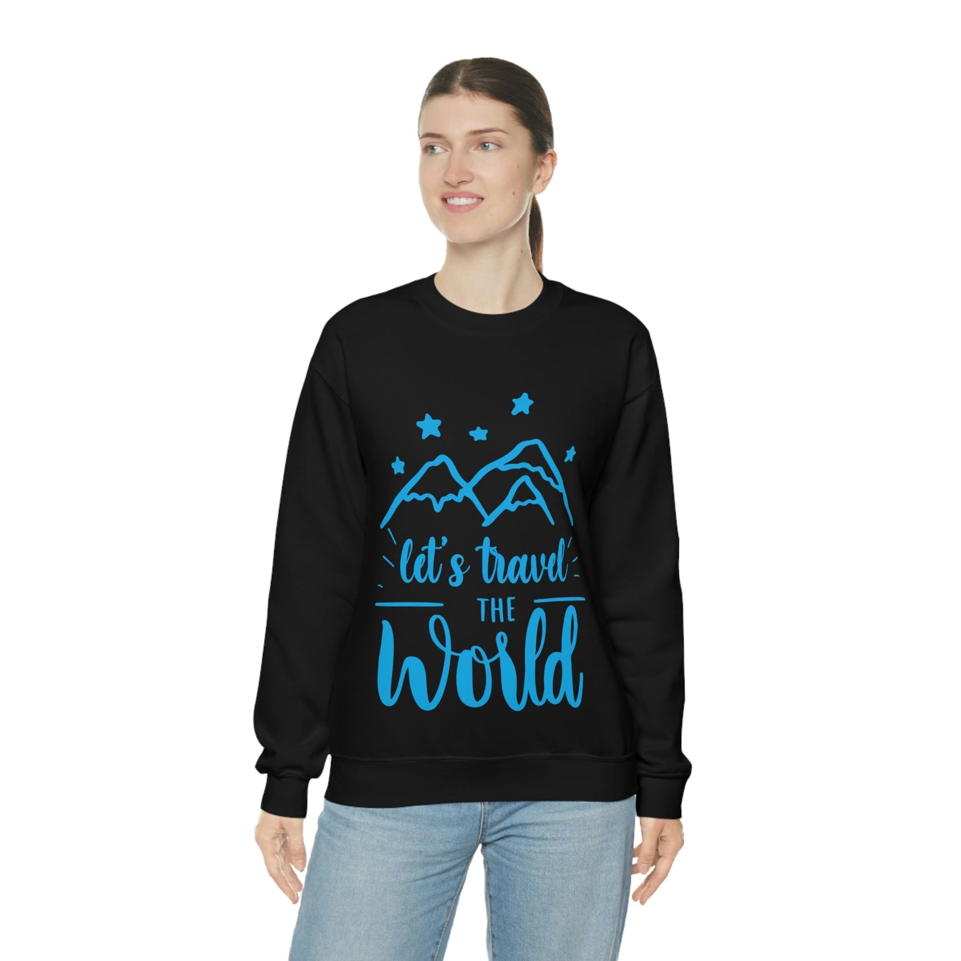 Let`s Travel the World Vacation Landscape Explore Unisex Heavy Blend™ Crewneck Sweatshirt Ichaku [Perfect Gifts Selection]