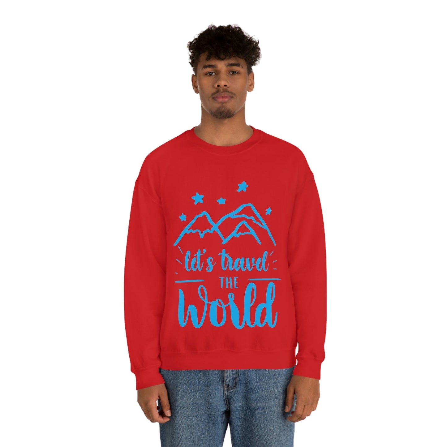 Let`s Travel the World Vacation Landscape Explore Unisex Heavy Blend™ Crewneck Sweatshirt Ichaku [Perfect Gifts Selection]