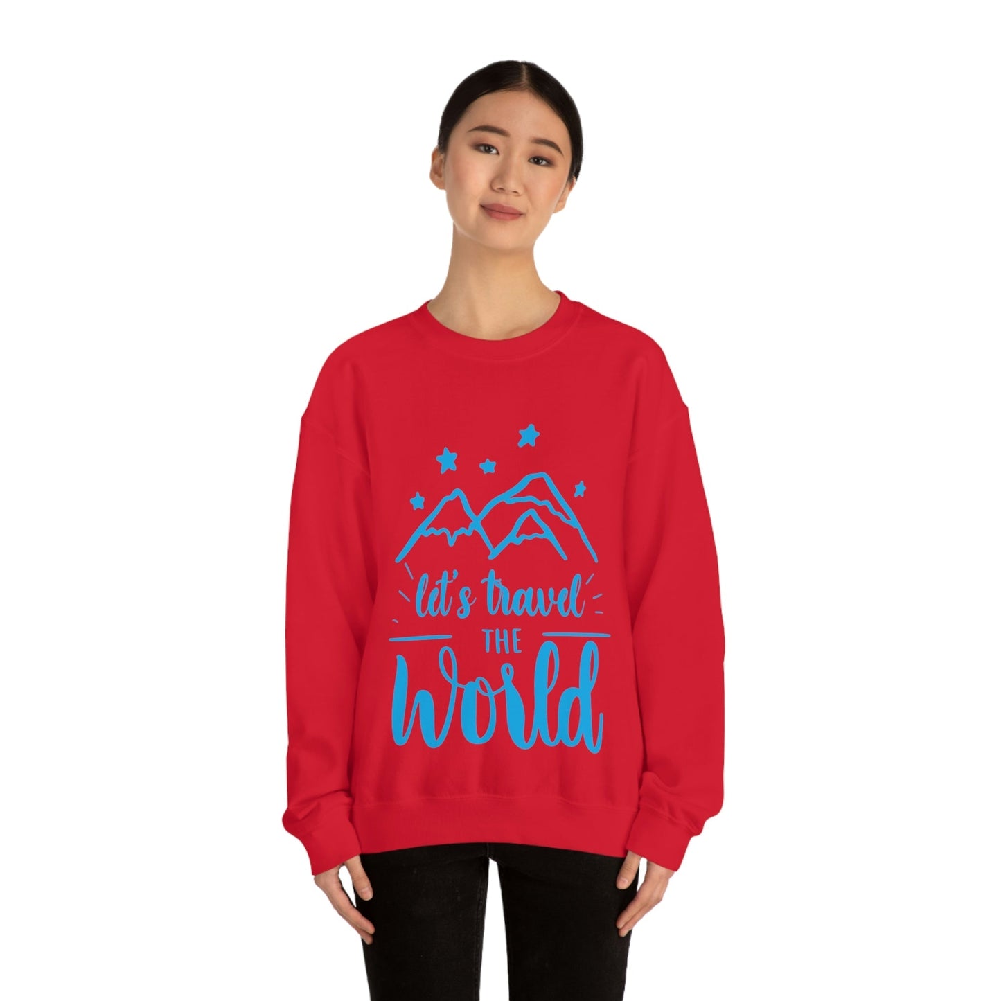 Let`s Travel the World Vacation Landscape Explore Unisex Heavy Blend™ Crewneck Sweatshirt Ichaku [Perfect Gifts Selection]