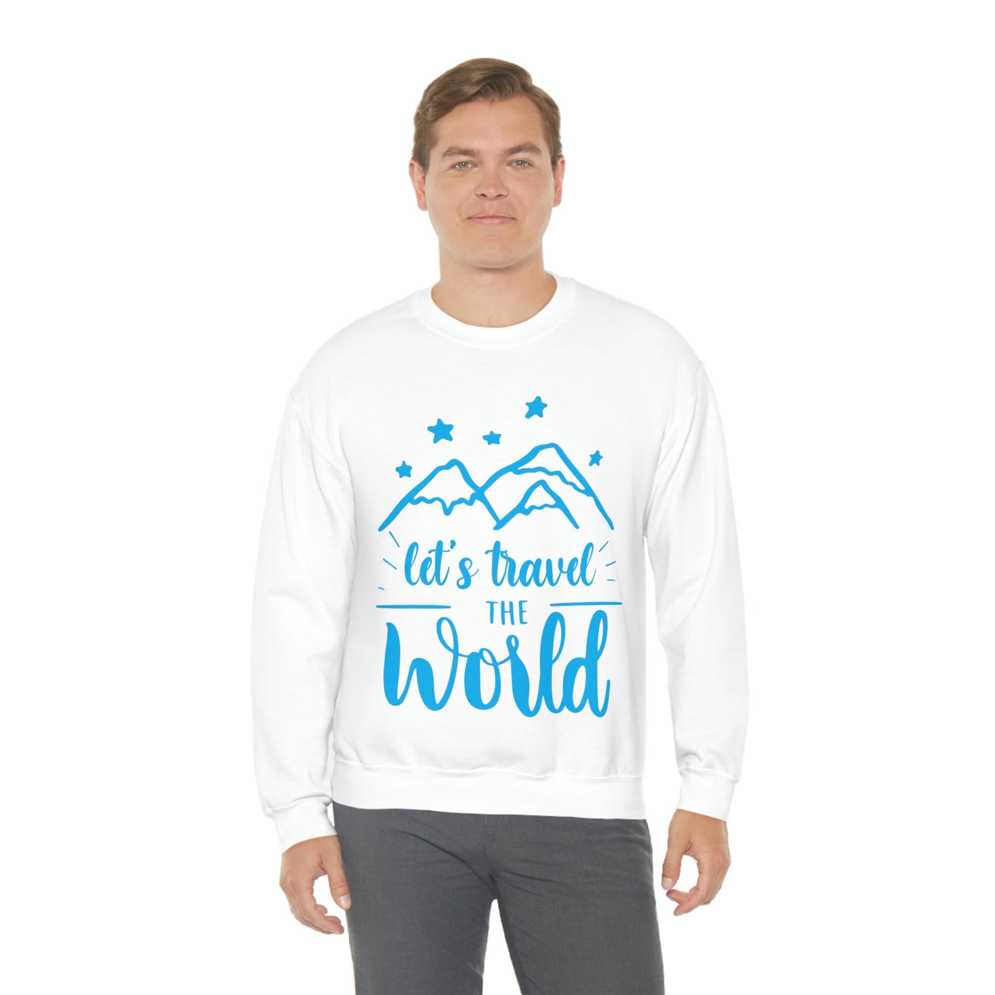 Let`s Travel the World Vacation Landscape Explore Unisex Heavy Blend™ Crewneck Sweatshirt Ichaku [Perfect Gifts Selection]