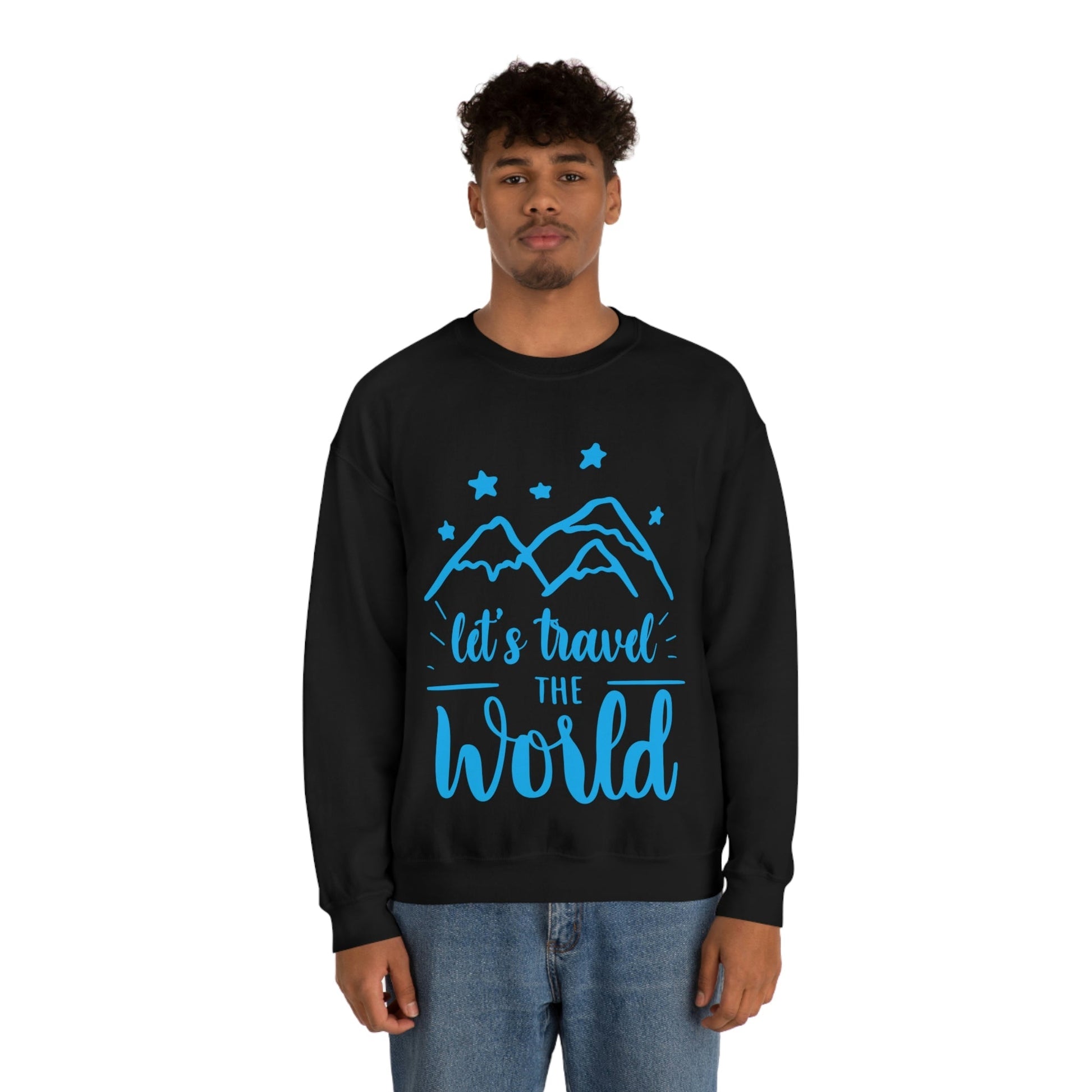 Let`s Travel the World Vacation Landscape Explore Unisex Heavy Blend™ Crewneck Sweatshirt Ichaku [Perfect Gifts Selection]