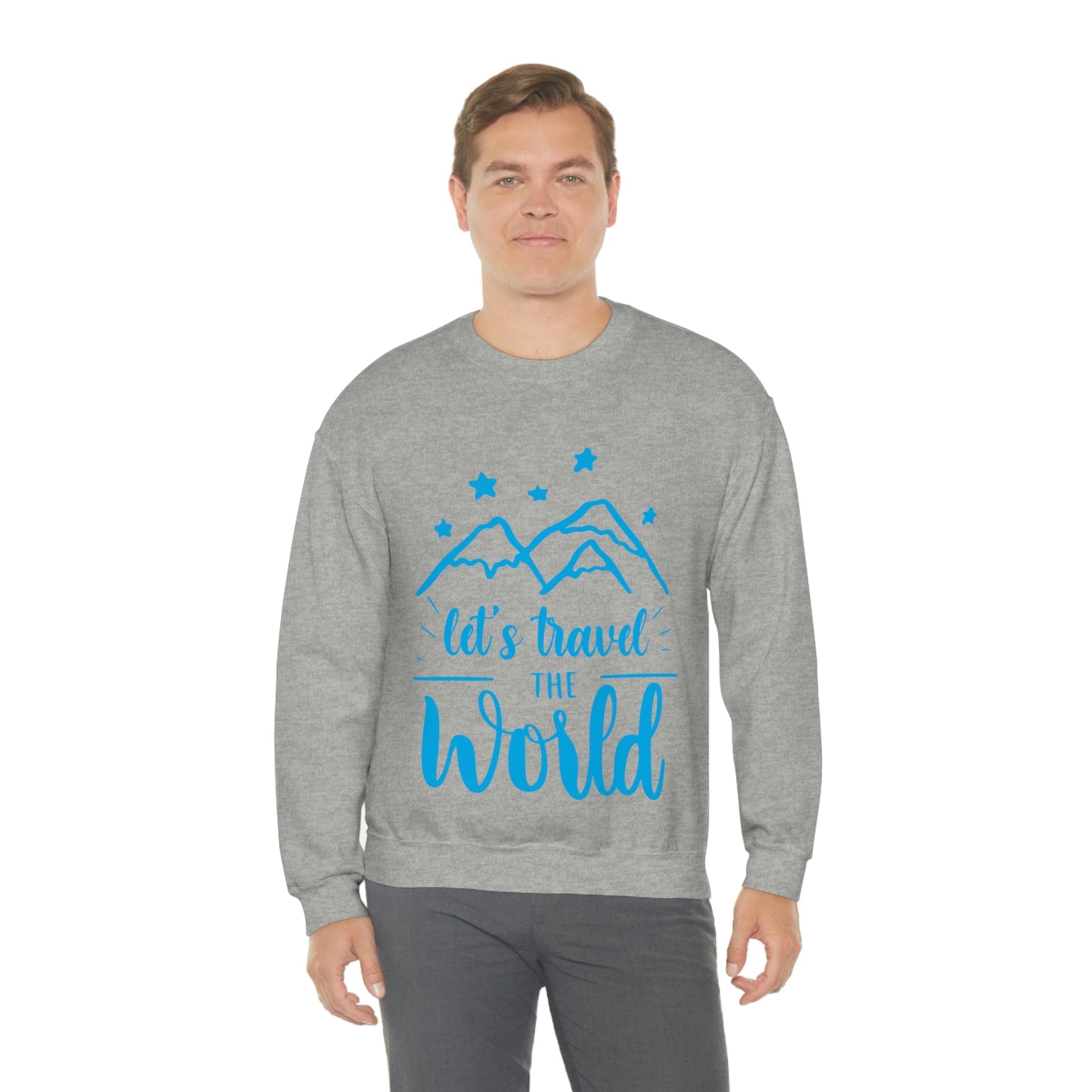 Let`s Travel the World Vacation Landscape Explore Unisex Heavy Blend™ Crewneck Sweatshirt Ichaku [Perfect Gifts Selection]