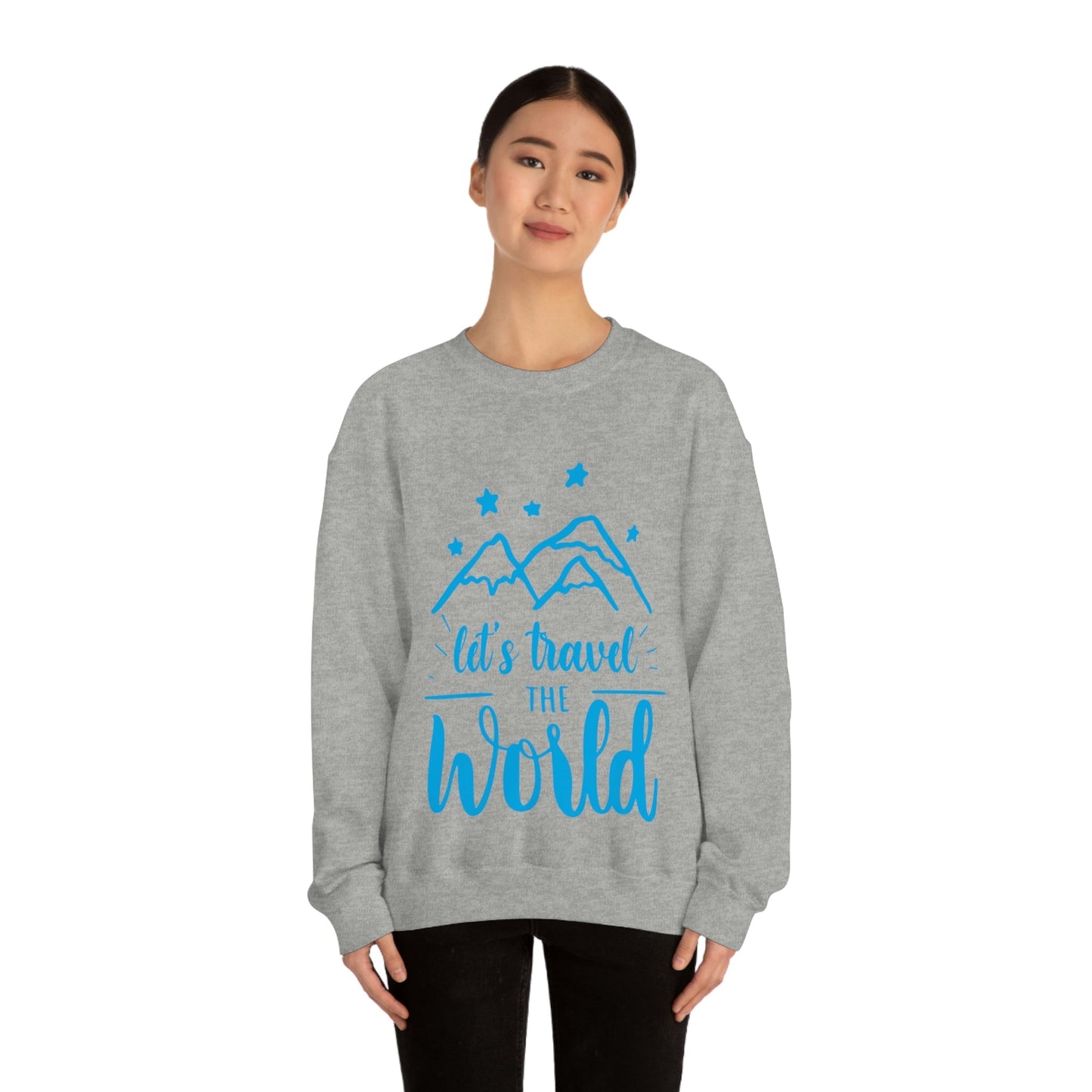 Let`s Travel the World Vacation Landscape Explore Unisex Heavy Blend™ Crewneck Sweatshirt Ichaku [Perfect Gifts Selection]