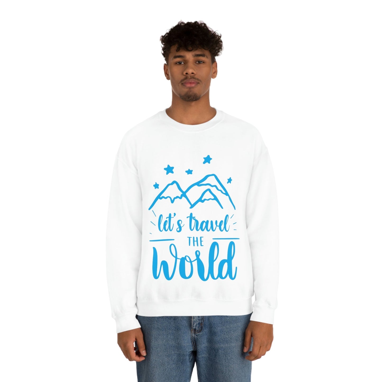 Let`s Travel the World Vacation Landscape Explore Unisex Heavy Blend™ Crewneck Sweatshirt Ichaku [Perfect Gifts Selection]