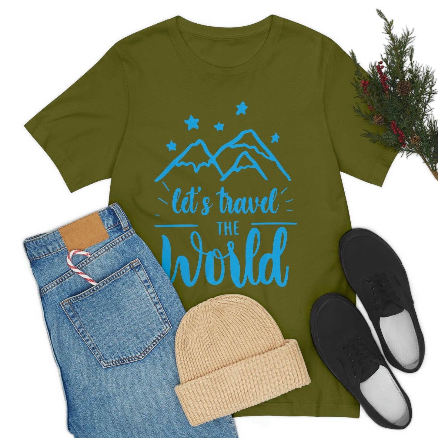 Let`s Travel the World Vacation Landscape Explore Unisex Jersey Short Sleeve T-Shirt Ichaku [Perfect Gifts Selection]