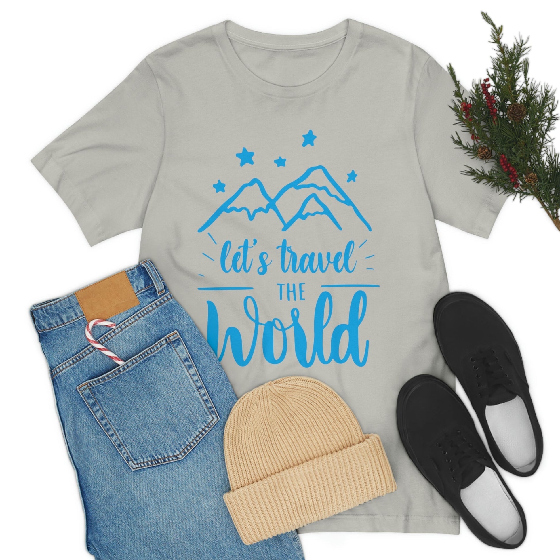 Let`s Travel the World Vacation Landscape Explore Unisex Jersey Short Sleeve T-Shirt Ichaku [Perfect Gifts Selection]